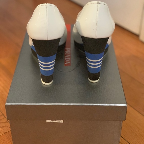 Prada White Wedge Sandal With Open Toes - Picture 4 of 8